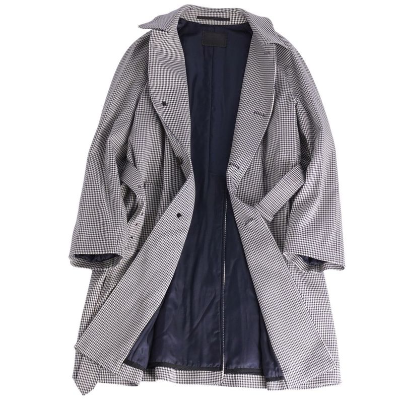 Prada Coat Belted Stainless Steel Collar Coat Balmacaan