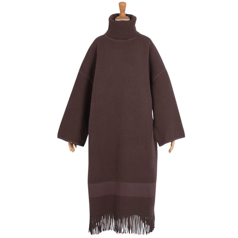 Hermes Dress 21AW Poncho Knit Fringe