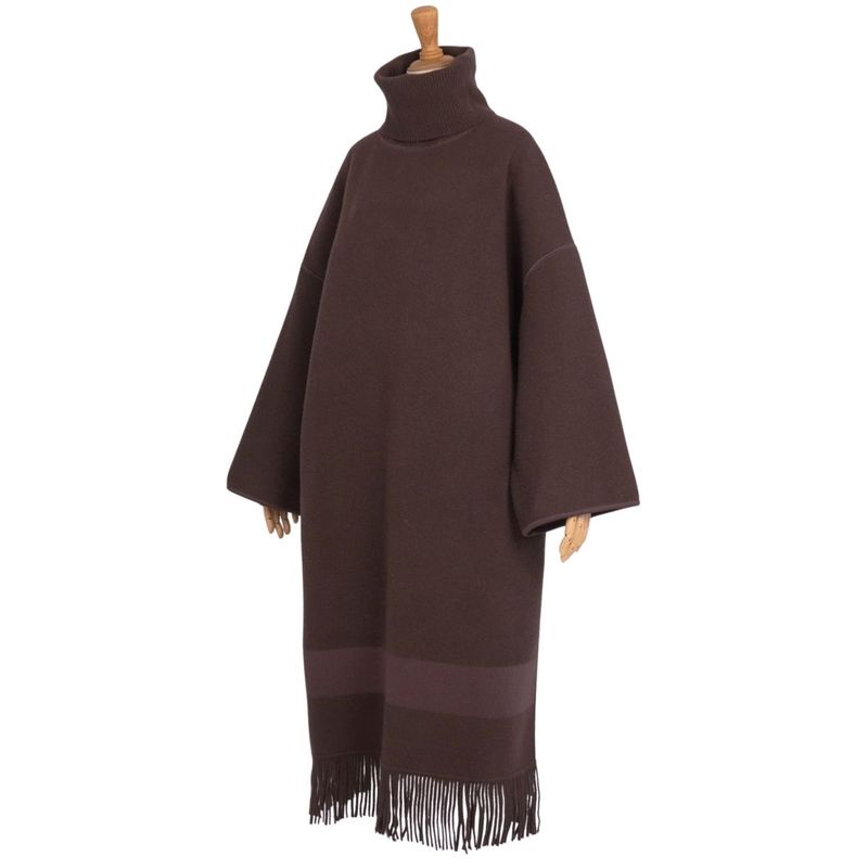 Hermes Dress 21AW Poncho Knit Fringe