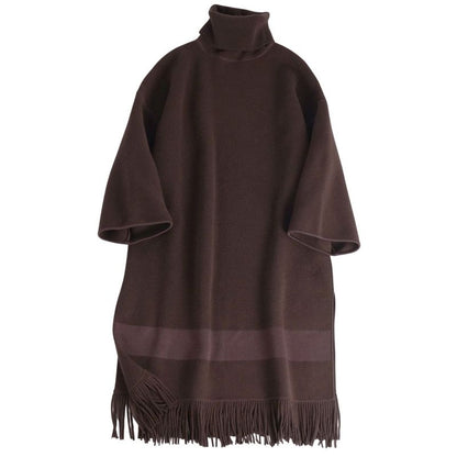 Hermes Dress 21AW Poncho Knit Fringe