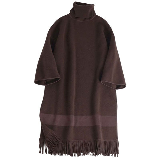 Hermes Dress 21AW Poncho Knit Fringe