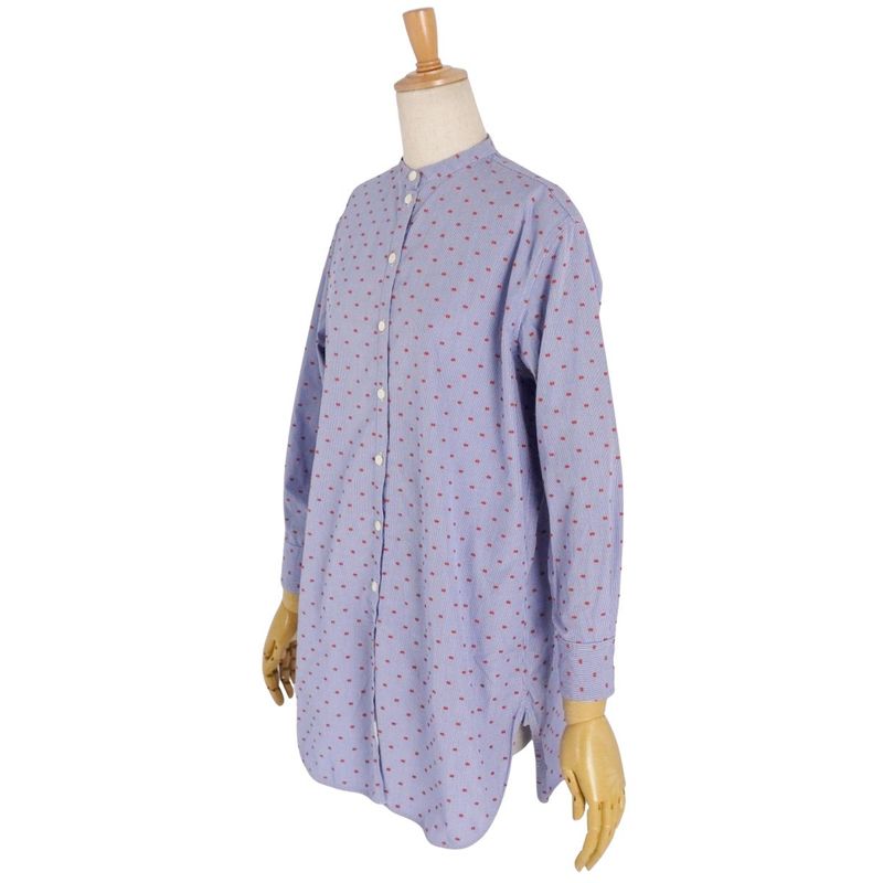 Celine Shirt Phoebe Period Blouse Stand Collar Long