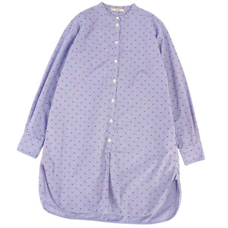 Celine Shirt Phoebe Period Blouse Stand Collar Long