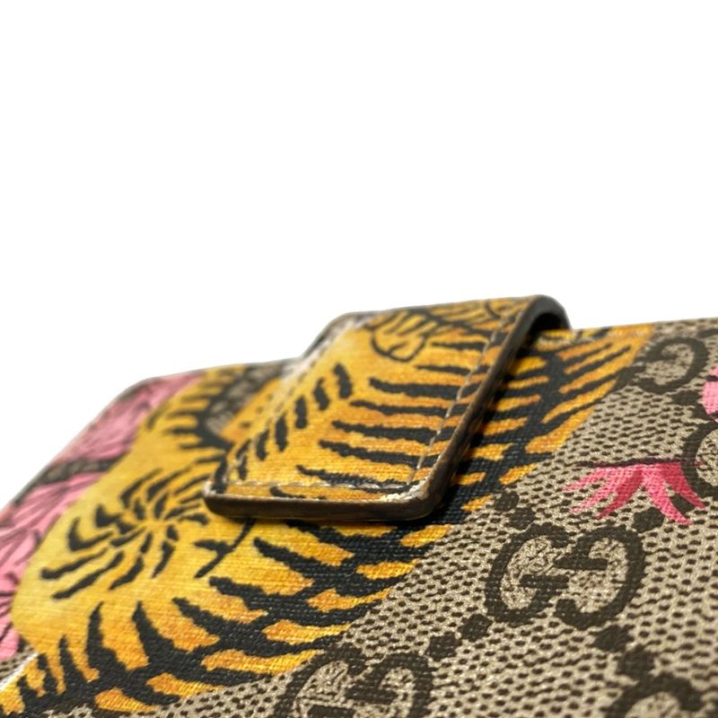 Gucci W-Hook Wallet Grey Beige Dark Yellow and Multi