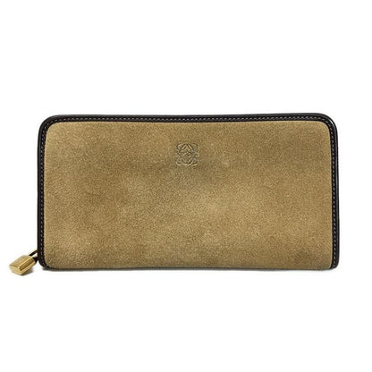 Loewe Long Wallet - F13 Beige X Dark Brown Round Zipper Leather