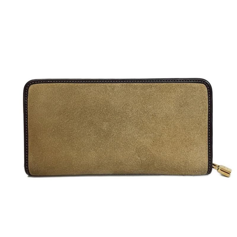 Loewe Long Wallet - F13 Beige X Dark Brown Round Zipper Leather