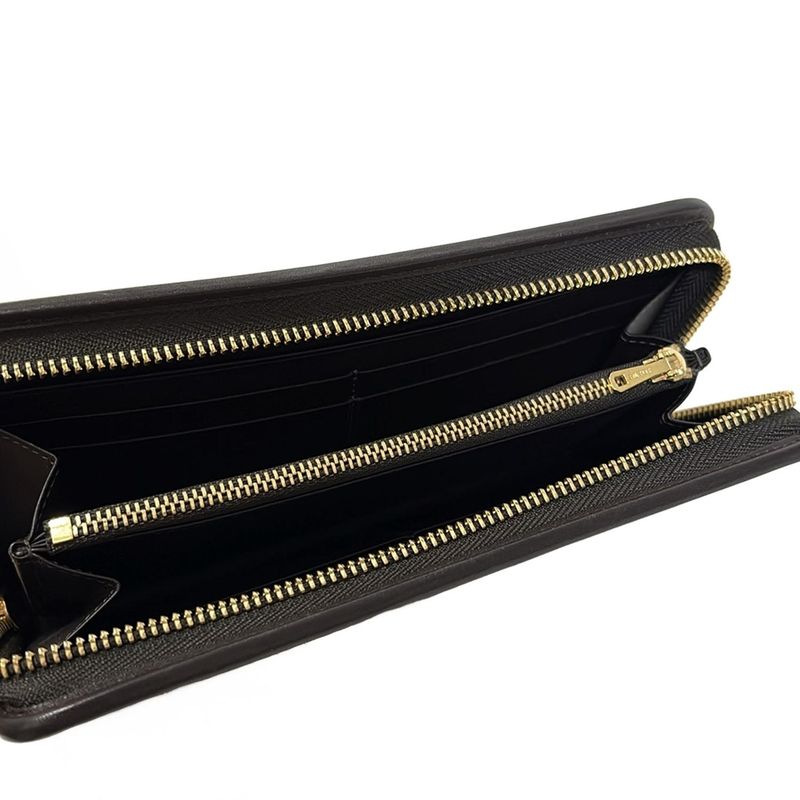 Loewe Long Wallet - F13 Beige X Dark Brown Round Zipper Leather