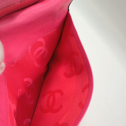 Chanel Cambon Line Coco Mark Serial No 10 Leather Pink And Black Bifold Long