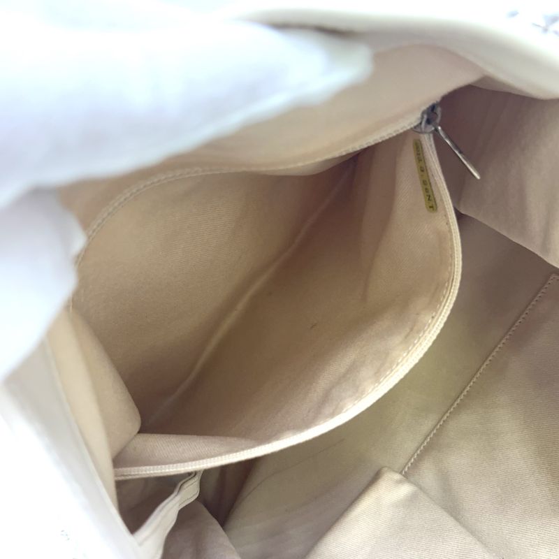 Chanel Mesh Leather Tote Bag Serial #17 Leather Off White Chain Shoulder Bag