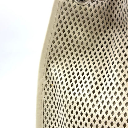 Chanel Mesh Leather Tote Bag Serial #17 Leather Off White Chain Shoulder Bag