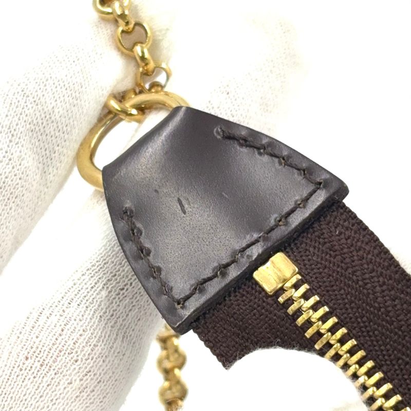 Louis Vuitton Eva Damier Ebene Damier Ebene Leather × PVC Brown Chain Shoulder