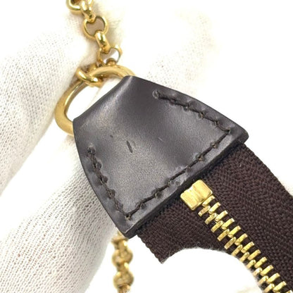 Louis Vuitton Eva Damier Ebene Damier Ebene Leather × PVC Brown Chain Shoulder