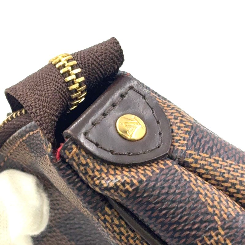 Louis Vuitton Eva Damier Ebene Damier Ebene Leather × PVC Brown Chain Shoulder