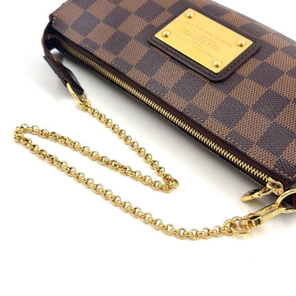Louis Vuitton Eva Damier Ebene Damier Ebene Leather × PVC Brown Chain Shoulder