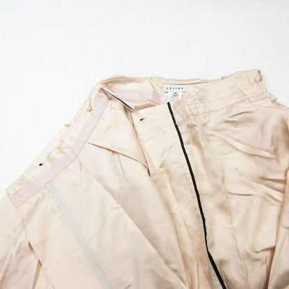 Celine 100% Silk Wrap Skirt Wrap Tucked Knee Length Half Bottoms 36 S Pink
