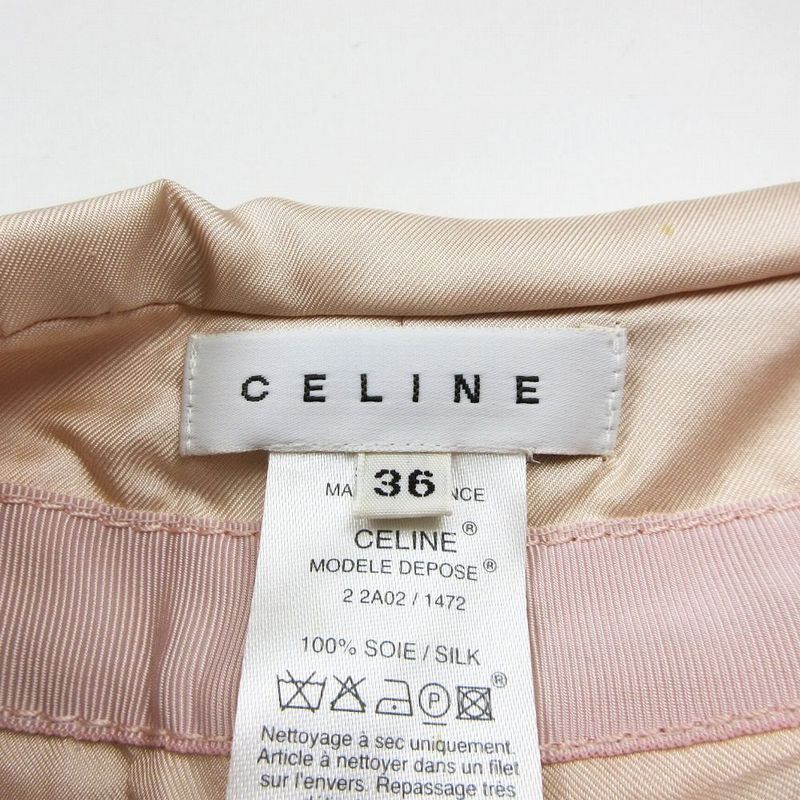 Celine 100% Silk Wrap Skirt Wrap Tucked Knee Length Half Bottoms 36 S Pink