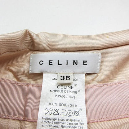 Celine 100% Silk Wrap Skirt Wrap Tucked Knee Length Half Bottoms 36 S Pink