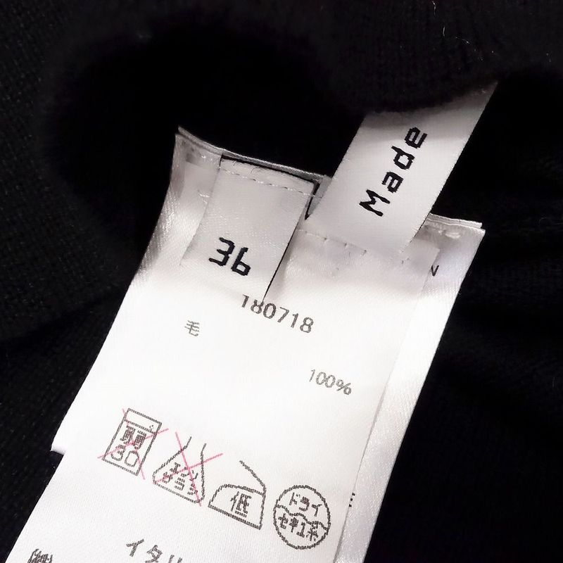 00s Balenciaga One Point Logo Turtleneck Knit Sweater Short Sleeve Wool Top 36