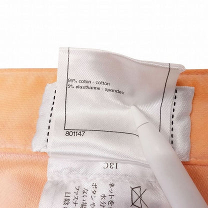 Chanel Denim Pants Skinny Faux Pearl Coco Mark Washed 34 XS Salmon Pink Women