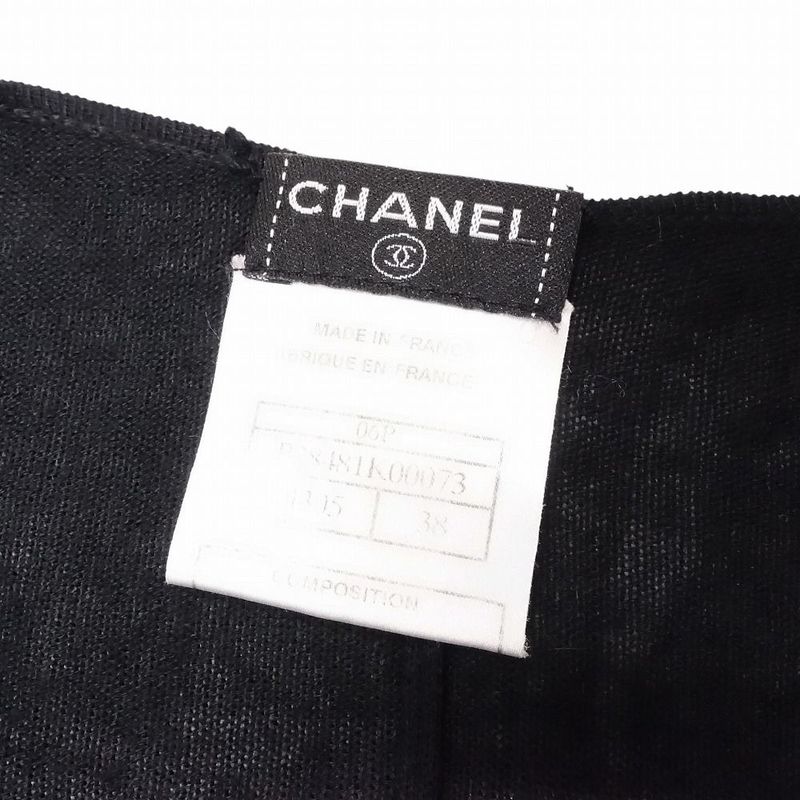 Chanel P28481k00073 06p Cashmere Blend Draped Knit Cardigan Top Long Sleeves