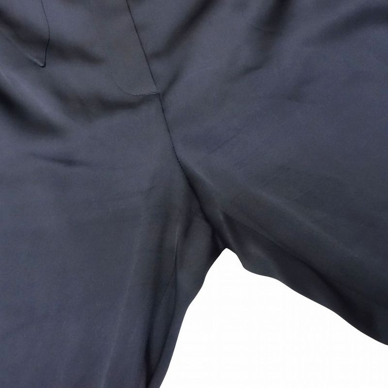 00s Chanel 100% Silk Pants Long Shiny P19088v09928 Made in France Bottoms Size