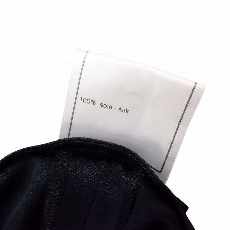 00s Chanel 100% Silk Pants Long Shiny P19088v09928 Made in France Bottoms Size