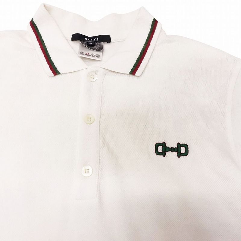 Gucci Bit Embroidered Deer Polo Shirt Short Sleeve Cannonball Line Tops Made in