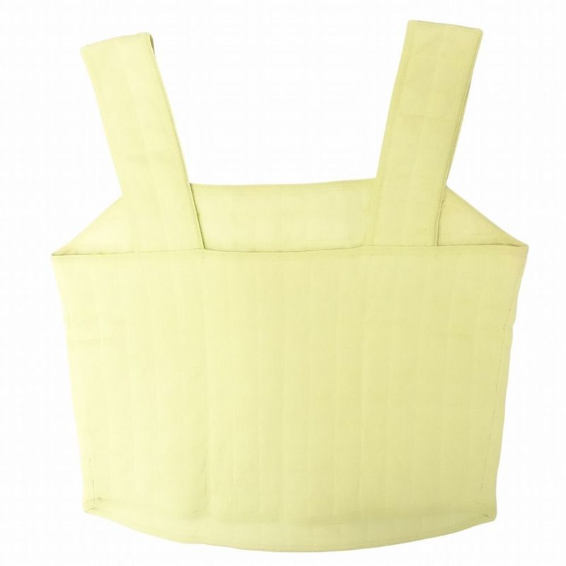 00s Chanel Bustier Chocolate Bar Quilted Sleeveless Cut and Sewn Top 42 L