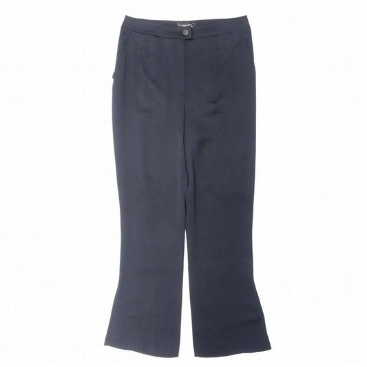 00s Chanel 100% Silk Pants Long Shiny P19088v09928 Made in France Bottoms Size