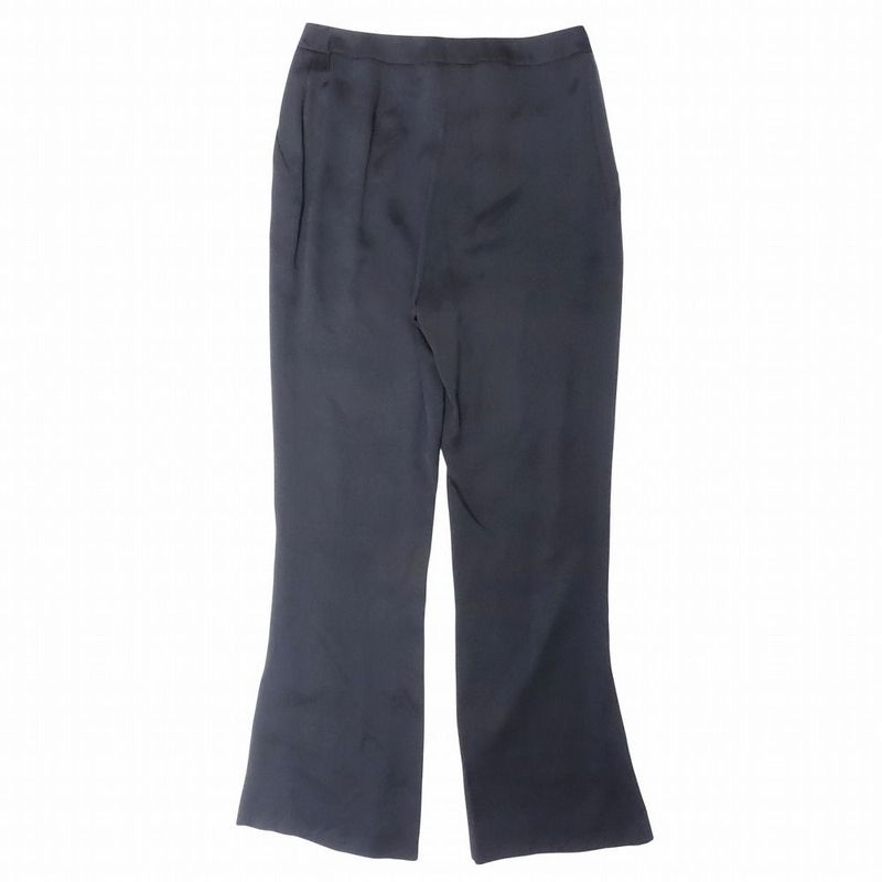 00s Chanel 100% Silk Pants Long Shiny P19088v09928 Made in France Bottoms Size