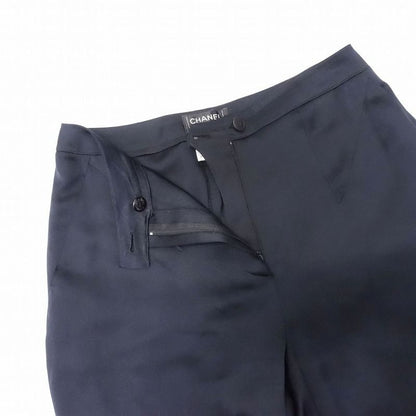 00s Chanel 100% Silk Pants Long Shiny P19088v09928 Made in France Bottoms Size