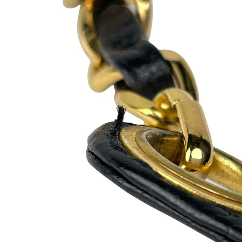 Chanel Logo Chain Tote Shoulder Bag Tote Bag Caviar Skin Black Women