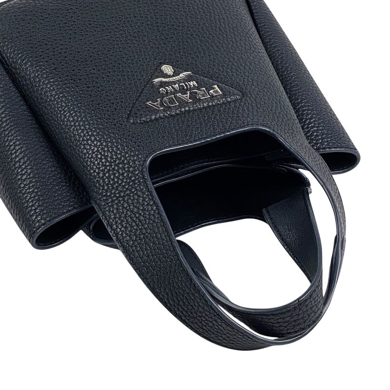 Prada Logo Handbag Tote Handbag Leather Nero (black) 1ba349 Women