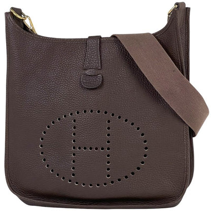 Hermes Evelyn 1 GM H Logo Perforated Shoulder Bag Togo Havana (brown) V Women