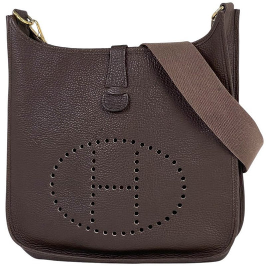 Hermes Evelyn 1 GM H Logo Perforated Shoulder Bag Togo Havana (brown) V Women