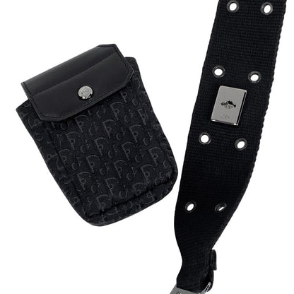 Christian DIOR Trotter Pattern Shoulder Bag Logo Street Chic Shoulder Bag