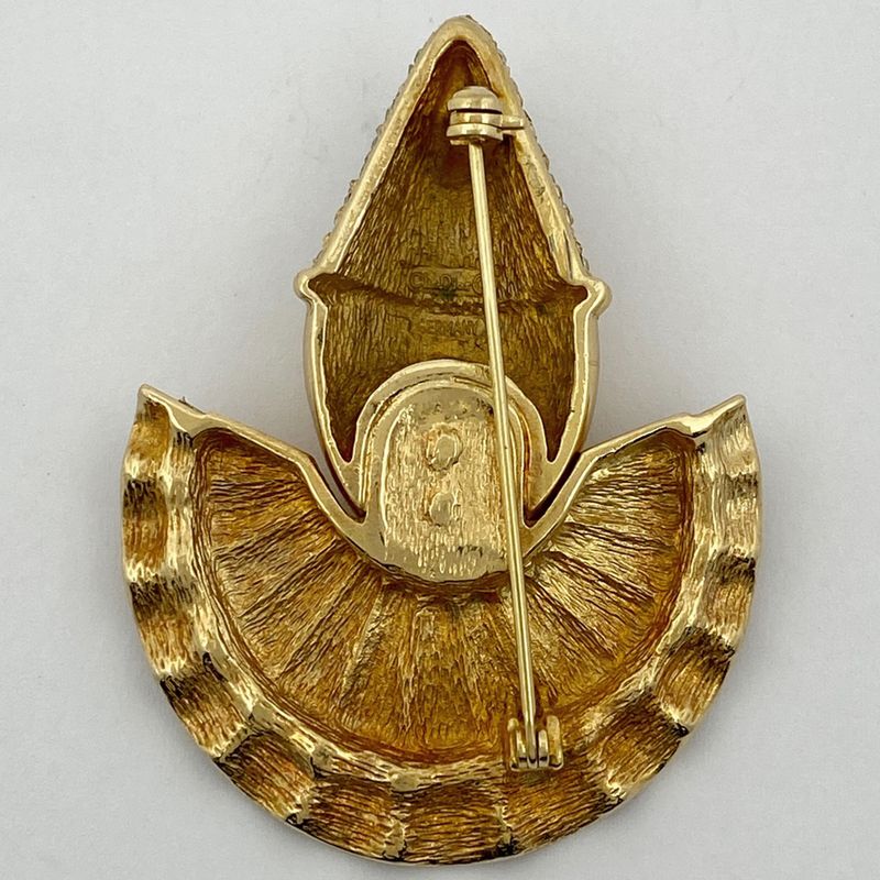 Christian DIOR Clown Motif Rhinestone Brooch Clown Brooch GP Gold Ladies