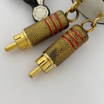 Prada Robot Motif Bagcharm Cupid Key Ring Key Holder Bagcharm GP Leather Gold