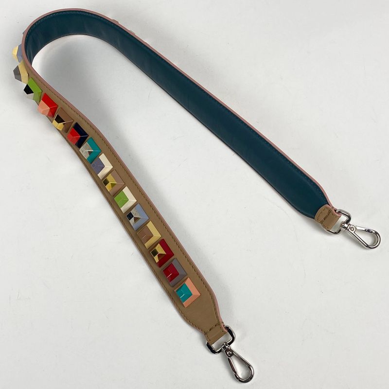 Fendi Strap You Shoulder Strap Leather Beige Multicolor Women