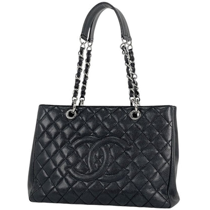 Chanel Coco Mark Chain Tote Shoulder Bag Matelasse GST Tote Bag Caviar Skin