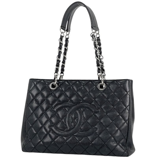 Chanel Coco Mark Chain Tote Shoulder Bag Matelasse GST Tote Bag Caviar Skin