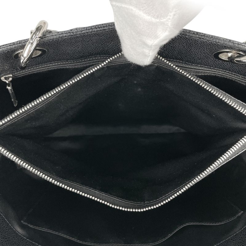 Chanel Coco Mark Chain Tote Shoulder Bag Matelasse GST Tote Bag Caviar Skin