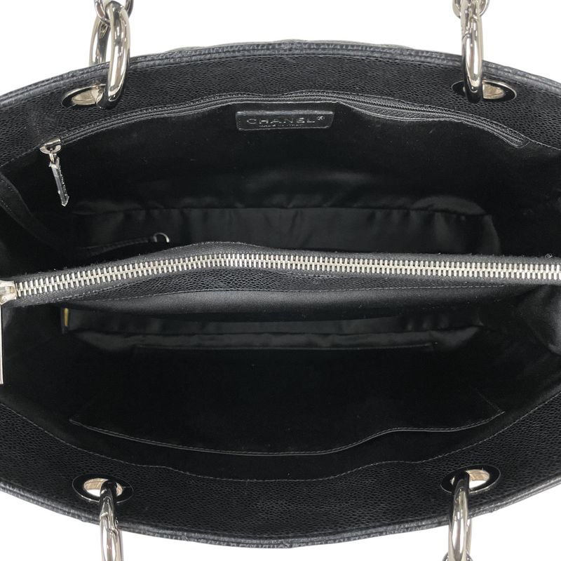 Chanel Coco Mark Chain Tote Shoulder Bag Matelasse GST Tote Bag Caviar Skin