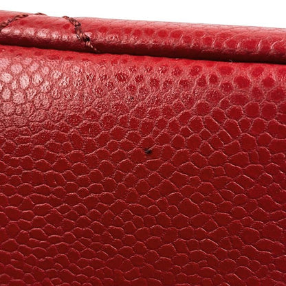 Chanel Coco Mark Chain Tote Shoulder Bag Matelasse Tote Bag Caviar Skin Red