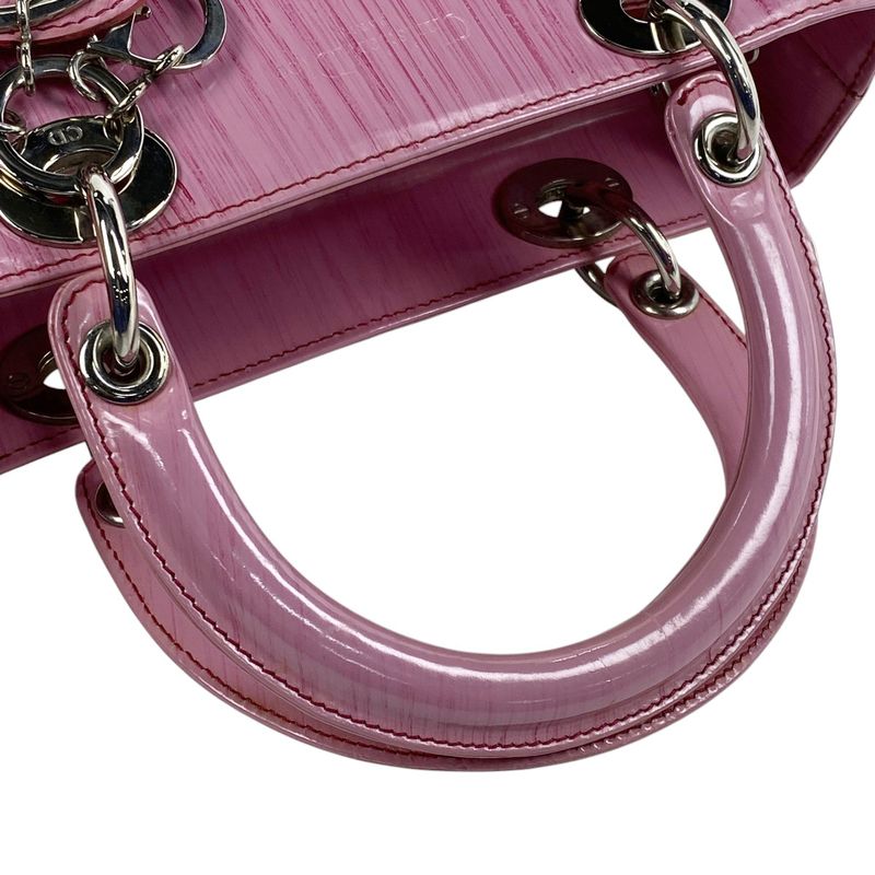 Christian DIOR Lady Dior 2WAY Shoulder Bag Handbag Leather Pink Women