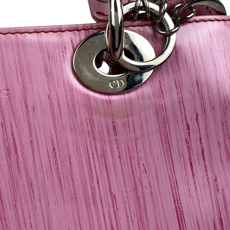 Christian DIOR Lady Dior 2WAY Shoulder Bag Handbag Leather Pink Women