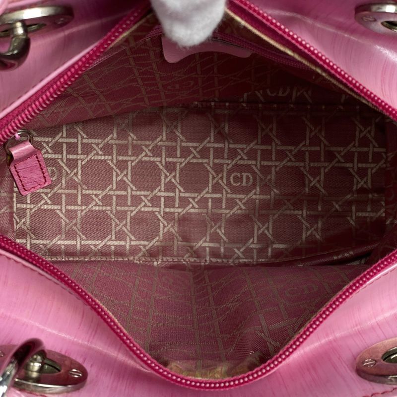 Christian DIOR Lady Dior 2WAY Shoulder Bag Handbag Leather Pink Women