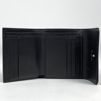 Chanel Coco Mark Trifold Wallet CC Trifold Wallet Leather Black Women