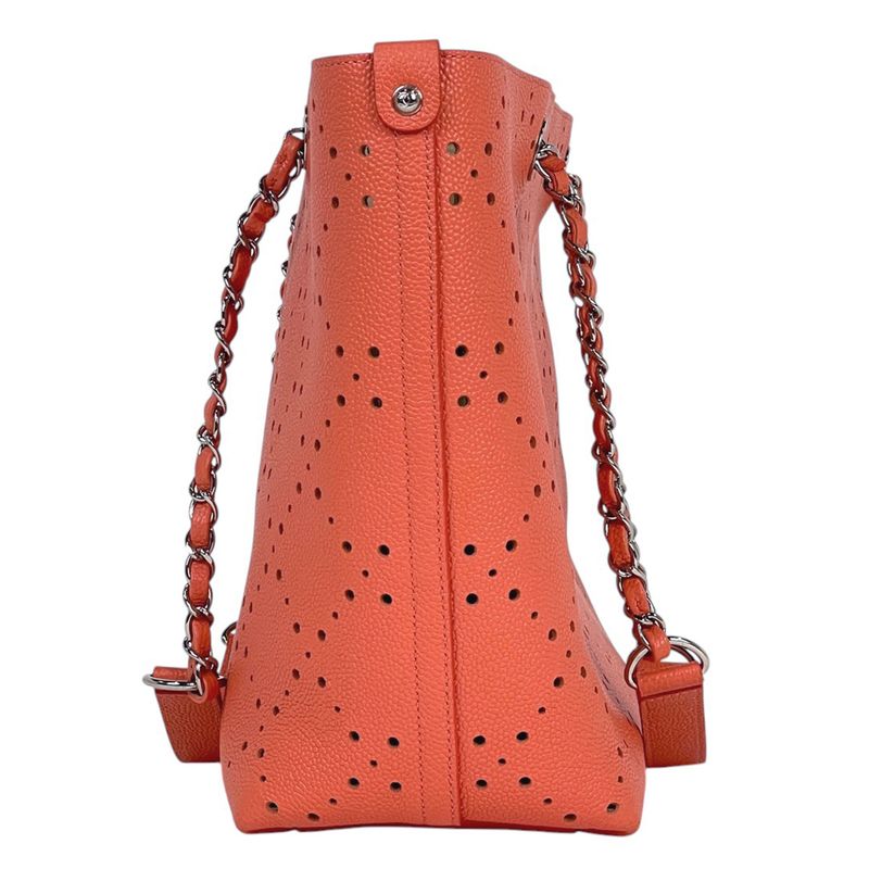 Chanel Coco Mark Chain Tote Bag Perforated Shoulder Bag Tote Bag Caviar Skin