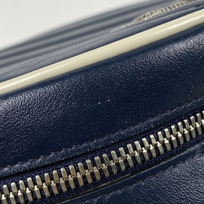 Gucci GG Marmont Chain Shoulder Bag Round Mini Shoulder Bag Leather Navy 550154